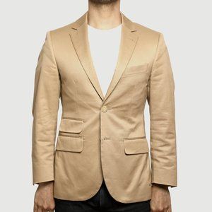 Indochino Khaki Stretch Cotton Blazer 2-Button Made To Measure 36-in Chest Short